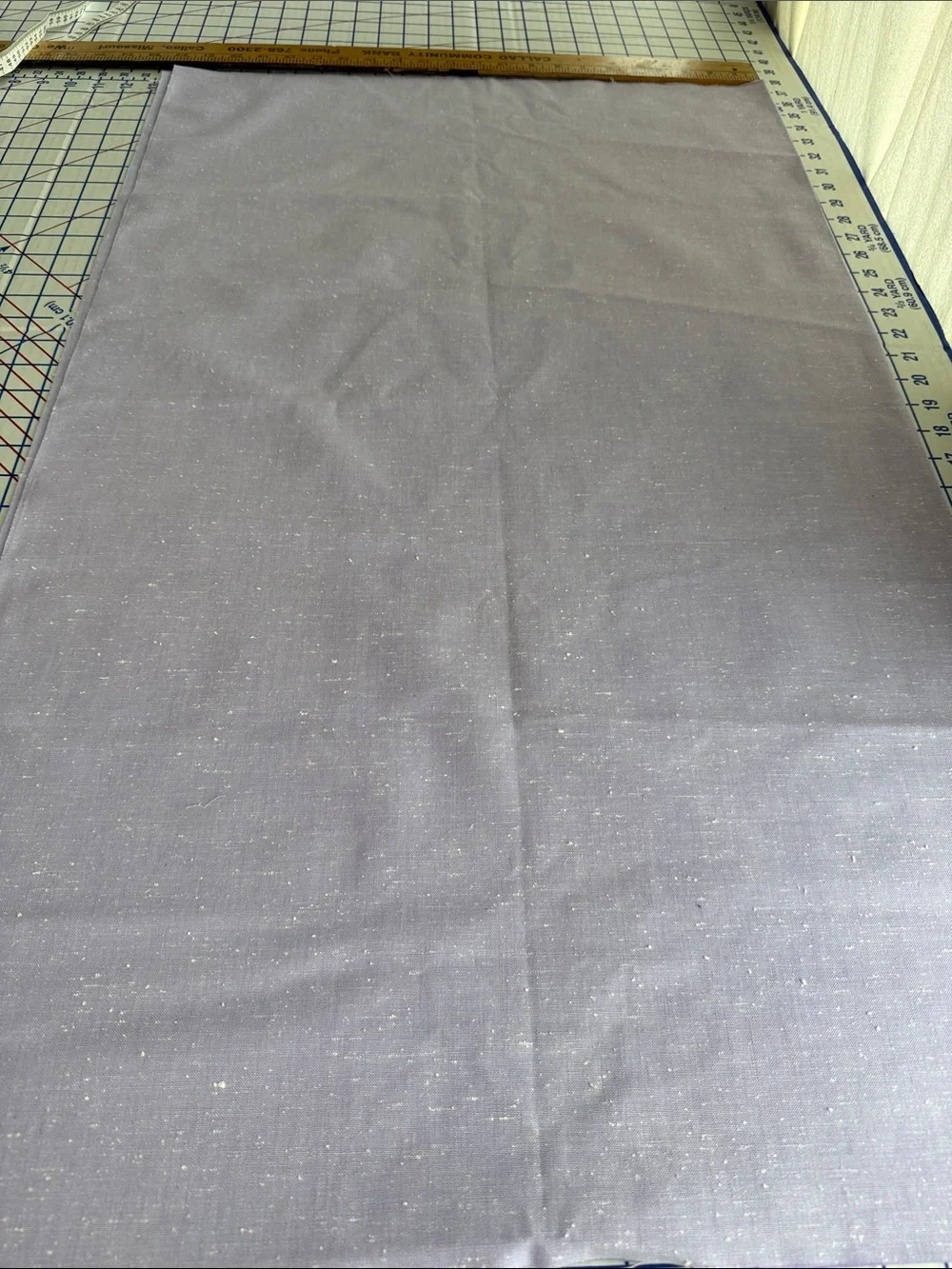 Vintage Lavender Linen Like Blend Slub Fabric 1 Yard x 44 Textured Woven Lilac